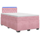 vidaXL Boxspring ágy matraccal és LED-del Rózsaszín 120 x 200 cm