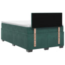 vidaXL Boxspring ágy matraccal és LED-del Sötétzöld 120 x 200 cm