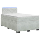 vidaXL Boxspring ágy matraccal és LED-del Világosszürke 120 x 200 cm