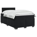 vidaXL Boxspring ágy matraccal és LED-del Fekete 120 x 200 cm Bársony