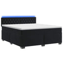 vidaXL Boxspring ágy matraccal és LED-del Fekete 140 x 190 cm Bársony