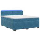vidaXL Boxspring ágy matraccal és LED-del Kék 140 x 190 cm Bársony
