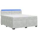 vidaXL Boxspring ágy matraccal és LED-del Világosszürke 140 x 190 cm