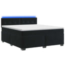 vidaXL Boxspring ágy matraccal és LED-del Fekete 140 x 190 cm Bársony