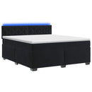 vidaXL Boxspring ágy matraccal és LED-del Fekete 140 x 190 cm Bársony
