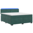 vidaXL Boxspring ágy matraccal és LED-del Sötétzöld 140 x 200 cm