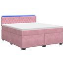 vidaXL Boxspring ágy matraccal és LED-del Rózsaszín 140 x 200 cm