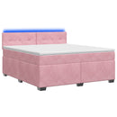 vidaXL Boxspring ágy matraccal és LED-del Rózsaszín 140 x 200 cm