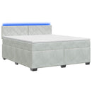 vidaXL Boxspring ágy matraccal és LED-del Világosszürke 140 x 200 cm
