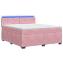 vidaXL Boxspring ágy matraccal és LED-del Rózsaszín 140 x 200 cm