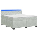 vidaXL Boxspring ágy matraccal és LED-del Világosszürke 160 x 200 cm