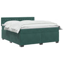 vidaXL Boxspring ágy matraccal és LED-del Sötétzöld 160 x 200 cm