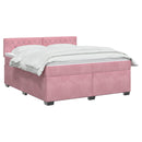 vidaXL Boxspring ágy matraccal és LED-del Rózsaszín 160 x 200 cm