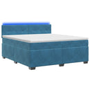 vidaXL Boxspring ágy matraccal és LED-del Kék 160 x 200 cm Bársony