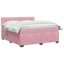 vidaXL Boxspring ágy matraccal és LED-del Rózsaszín 160 x 200 cm