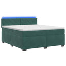 vidaXL Boxspring ágy matraccal és LED-del Sötétzöld 160 x 200 cm