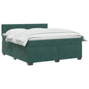 vidaXL Boxspring ágy matraccal és LED-del Sötétzöld 160 x 200 cm