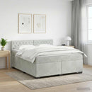 vidaXL Boxspring ágy matraccal és LED-del Világosszürke 160 x 200 cm