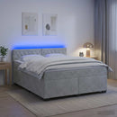 vidaXL Boxspring ágy matraccal és LED-del Világosszürke 140 x 200 cm
