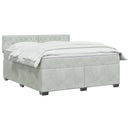 vidaXL Boxspring ágy matraccal és LED-del Világosszürke 180 x 200 cm