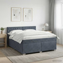 vidaXL Boxspring ágy matraccal és LED-del Sötétszürke 160 x 200 cm