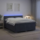 vidaXL Boxspring ágy matraccal és LED-del Sötétszürke 160 x 200 cm