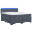 vidaXL Boxspring ágy matraccal és LED-del Sötétszürke 180 x 200 cm