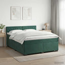 vidaXL Boxspring ágy matraccal és LED-del Sötétzöld 140 x 190 cm