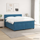 vidaXL Boxspring ágy matraccal és LED-del Kék 140 x 190 cm Bársony