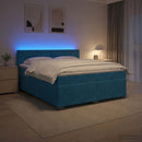 vidaXL Boxspring ágy matraccal és LED-del Kék 140 x 190 cm Bársony
