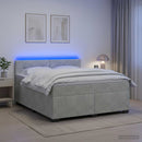 vidaXL Boxspring ágy matraccal és LED-del Világosszürke 140 x 190 cm