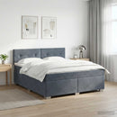 vidaXL Boxspring ágy matraccal és LED-del Sötétszürke 180 x 200 cm