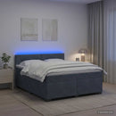 vidaXL Boxspring ágy matraccal és LED-del Sötétszürke 140 x 190 cm