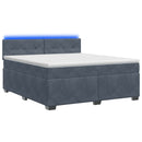 vidaXL Boxspring ágy matraccal és LED-del Sötétszürke 180 x 200 cm