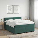vidaXL Boxspring ágy matraccal és LED-del Sötétzöld 160 x 200 cm