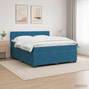 vidaXL Boxspring ágy matraccal és LED-del Kék 160 x 200 cm Bársony