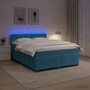 vidaXL Boxspring ágy matraccal és LED-del Kék 160 x 200 cm Bársony