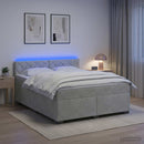 vidaXL Boxspring ágy matraccal és LED-del Világosszürke 140 x 190 cm