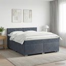 vidaXL Boxspring ágy matraccal és LED-del Sötétszürke 160 x 200 cm