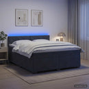 vidaXL Boxspring ágy matraccal és LED-del Sötétszürke 160 x 200 cm