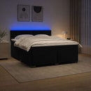 vidaXL Boxspring ágy matraccal és LED-del Fekete 140 x 200 cm Bársony