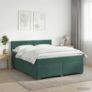 vidaXL Boxspring ágy matraccal és LED-del Sötétzöld 140 x 190 cm