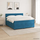 vidaXL Boxspring ágy matraccal és LED-del Kék 180 x 200 cm Bársony
