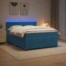 vidaXL Boxspring ágy matraccal és LED-del Kék 180 x 200 cm Bársony