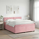 vidaXL Boxspring ágy matraccal és LED-del Rózsaszín 140 x 200 cm