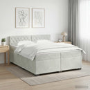 vidaXL Boxspring ágy matraccal és LED-del Világosszürke 200 x 200 cm
