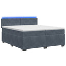 vidaXL Boxspring ágy matraccal és LED-del Sötétszürke 200 x 200 cm