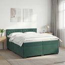 vidaXL Boxspring ágy matraccal és LED-del Sötétzöld 200 x 200 cm