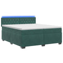 vidaXL Boxspring ágy matraccal és LED-del Sötétzöld 200 x 200 cm