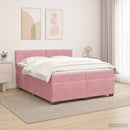 vidaXL Boxspring ágy matraccal és LED-del Rózsaszín 200 x 200 cm